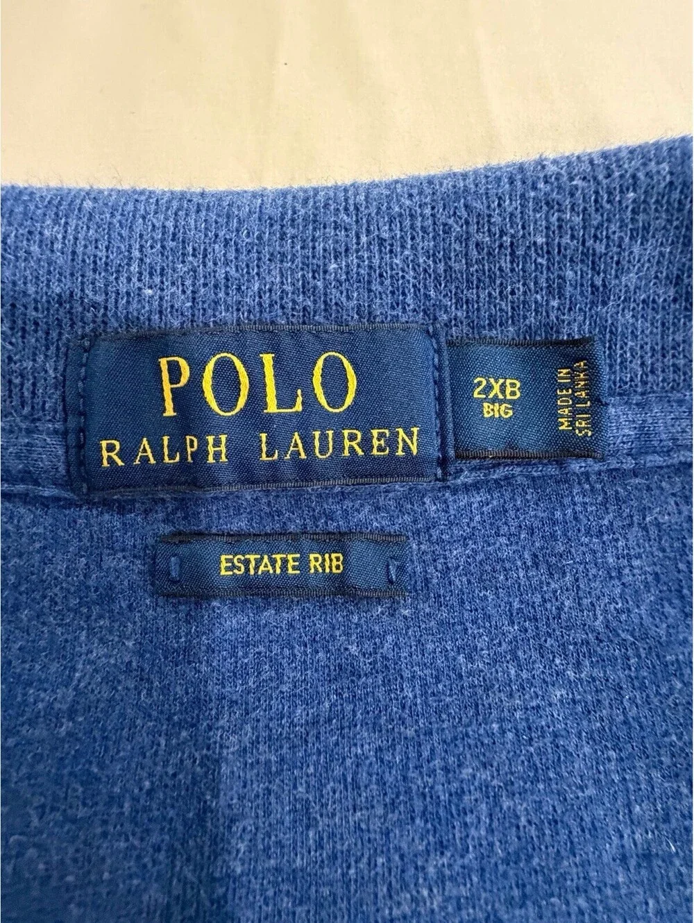 Polo Ralph Lauren Estate Rib 1/4 Zip Pullover Mens 2XB Big Blue Pony Sweater